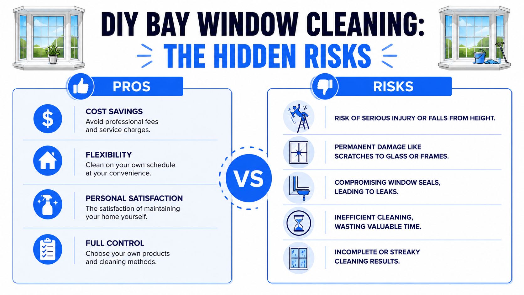 The Real Risks of DIY Bay Window Cleaning